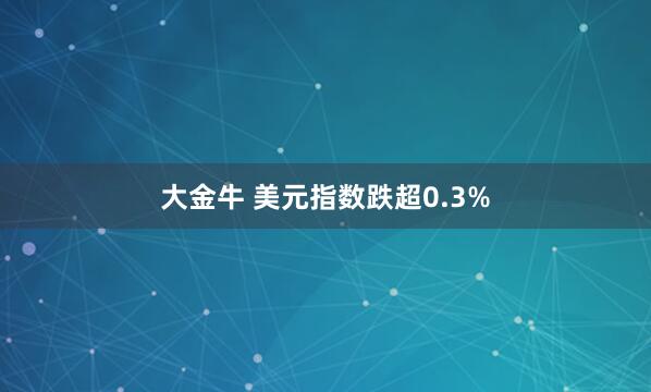 大金牛 美元指数跌超0.3%