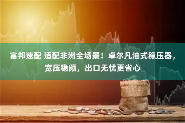 富邦速配 适配非洲全场景！卓尔凡油式稳压器，宽压稳频，出口无忧更省心