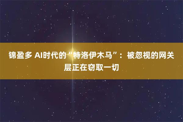 锦盈多 AI时代的“特洛伊木马”：被忽视的网关层正在窃取一切