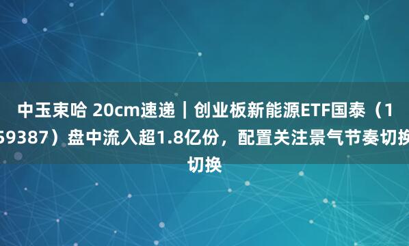 中玉束哈 20cm速递｜创业板新能源ETF国泰（159387）盘中流入超1.8亿份，配置关注景气节奏切换